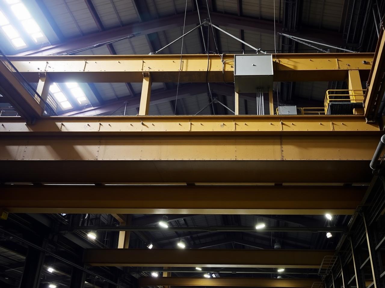 Puente grúa de alta capacidad instalado en el interior de una planta industrial